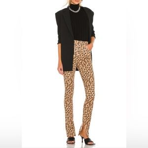 WeWoreWhat Stiletto Split Hem Leopard Print Jeans